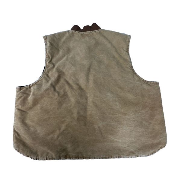 CARHARTT V02 Duck Canvas Vest Quilt Lined Brown Vintage USA Made Size 4XL - Picture 6 of 9